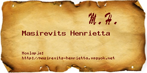 Masirevits Henrietta névjegykártya